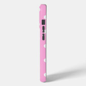 Aangepaste naam Hoesje voor iPhone, roze met polka (Achterkant / Links)