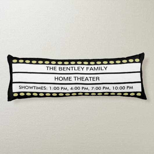 Aangepaste naam Home Movie Theater Marquee Persoon Lichaamskussen (Achterkant)