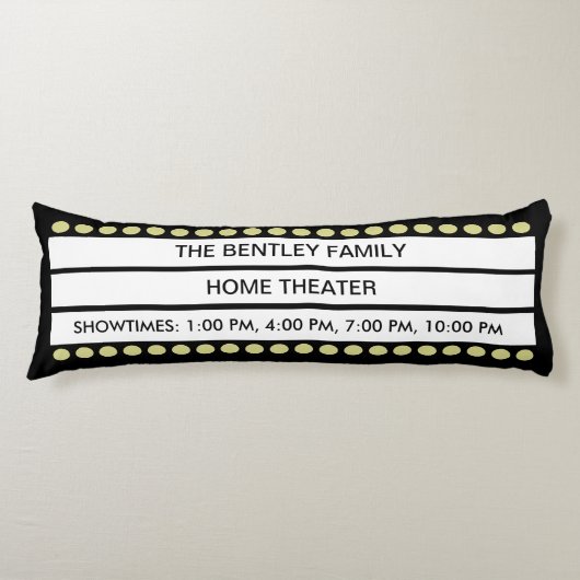 Aangepaste naam Home Movie Theater Marquee Persoon Lichaamskussen (Voorkant)