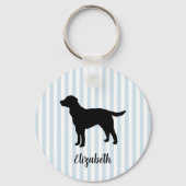 Aangepaste naam hond Labrador streep Sleutelhanger (Achterkant)