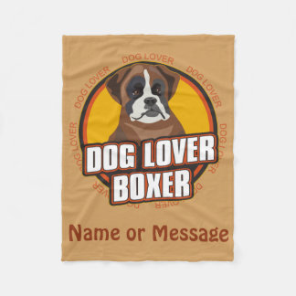 Aangepaste naam hondenliefhebber Boxer Blanket / B Fleece Deken