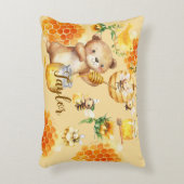 Aangepaste Naam Honing Beer Bijen Accent Kussen (Voorkant(Verticaal))