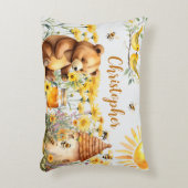 Aangepaste naam Honingbijen Teddy Bear Accent Kussen (Voorkant(Verticaal))