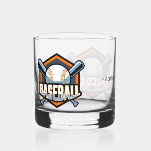 Aangepaste naam honkbal whisky glas