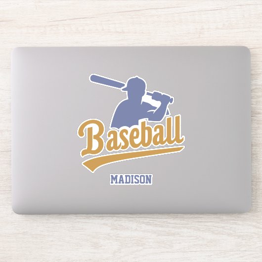 Aangepaste naam honkbalspeler sticker (Computer)