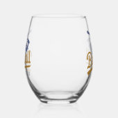 Aangepaste naam honkbalspeler wijnglas zonder voet (Links)