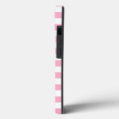 Aangepaste naam horizontale strepen roze & wit Case-Mate iPhone case (Achterkant / Links)