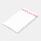 Aangepaste naam horizontale strepen roze & wit post-it® notes (Schuin)
