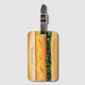 Aangepaste naam Hot Dog Bagagelabel (Voorkant (verticaal))