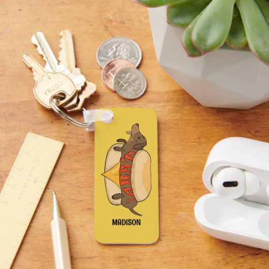 Aangepaste naam Hot Dog Sleutelhanger (Bureau)