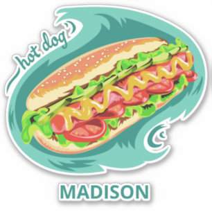 Aangepaste naam Hot Dog Sticker