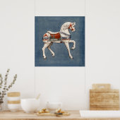 Aangepaste naam | Houten Carrousel Horse Art Poster (Keuken)