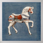 Aangepaste naam | Houten Carrousel Horse Art Poster (Voorkant)