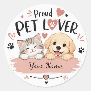 Aangepaste naam huisdierliefhebber sticker met knu