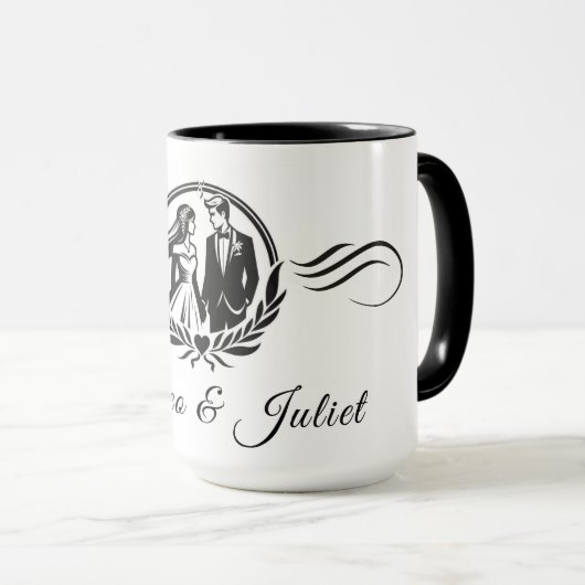 Aangepaste Naam Huwelijk Liefde Teken Combo Mok Gi (Voorkant rechts)