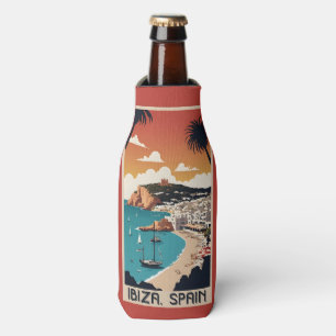 Aangepaste naam Ibiza, Spanje Reisposter Flesjeskoeler