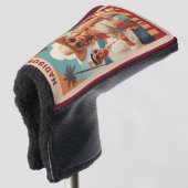 Aangepaste naam Ibiza, Spanje Reisposter Golfheadcover (3/4 voorkant)