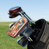 Aangepaste naam Ibiza, Spanje Reisposter Golfheadcover (Insitu)
