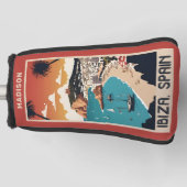 Aangepaste naam Ibiza, Spanje Reisposter Golfheadcover (Voorkant)