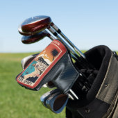 Aangepaste naam Ibiza, Spanje Reisposter Golfheadcover (Insitu)