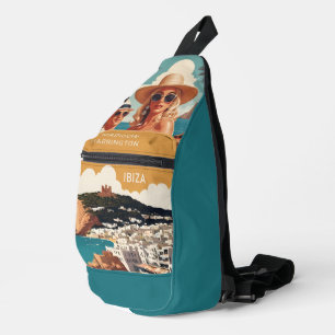 Aangepaste naam Ibiza, Spanje Reisposter Sling Bag