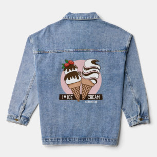 Aangepaste naam Ice Cream Lover Denim Jacket