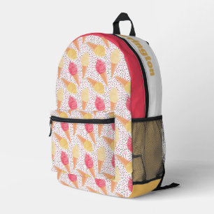 Aangepaste naam Ice Cream Pattern Bedrukte Rugzak
