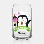 Aangepaste naam Ice Cream Penguin Blikvorm Glas (Voorkant)