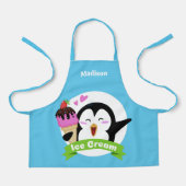 Aangepaste naam Ice Cream Penguin Schort (Voorkant)