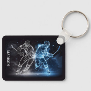 Aangepaste naam Ice Hockey Sleutelhanger