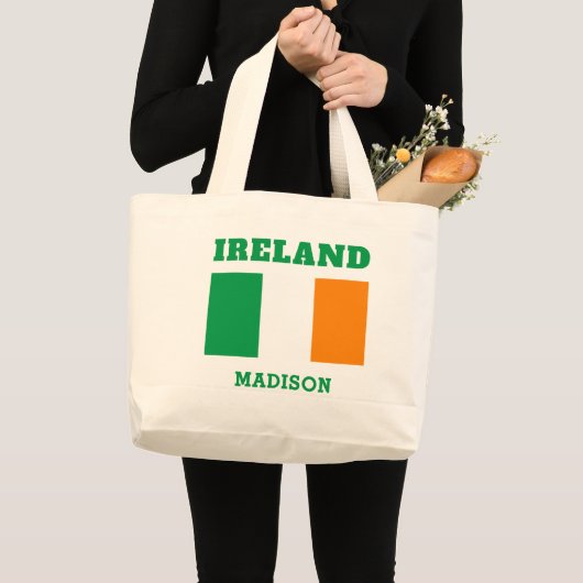 Aangepaste naam Ierland Grote Tote Bag (Voorkant (product))