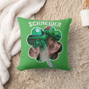 Aangepaste naam Ierse klaver foto St. Patrick's Da Kussen