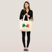 Aangepaste naam Ierse vlag jtcnt Grote Tote Bag (Voorkant (model))