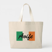 Aangepaste naam Ierse vlag jtcnt Grote Tote Bag (Achterkant)