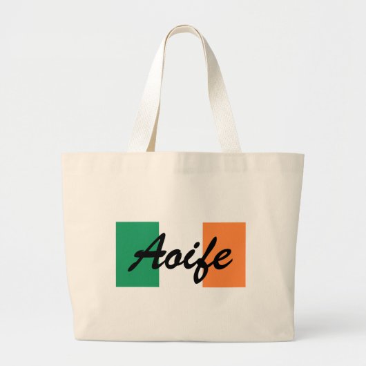 Aangepaste naam Ierse vlag jtcnt Grote Tote Bag (Voorkant)
