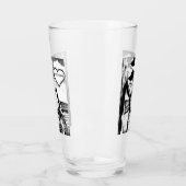 Aangepaste naam in het hart met 6-pack Cowboy Art  Glas (Links)