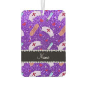 Aangepaste naam indigo paarse glitter verpleegster luchtverfrisser (Achterkant)