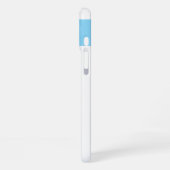 Aangepaste naam initiaal bloemen harten blauw iPhone hoesje (Linkerkant)