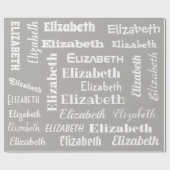 Aangepaste naam Initiaal Monogram grijs Witte Gift Cadeaupapier (Vlak)