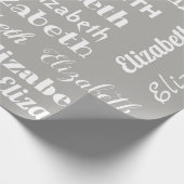 Aangepaste naam Initiaal Monogram grijs Witte Gift Cadeaupapier (Hoek)