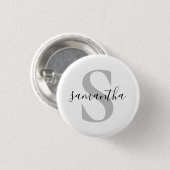 Aangepaste naam Initiaal monogram Ronde Button 3,2 Cm (Voorkant /achterkant)