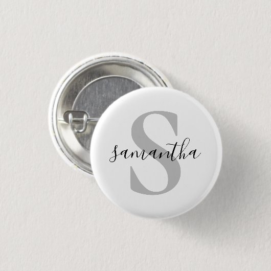 Aangepaste naam Initiaal monogram Ronde Button 3,2 Cm (Voorkant /achterkant)