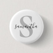 Aangepaste naam Initiaal monogram Ronde Button 3,2 Cm (Voorkant)