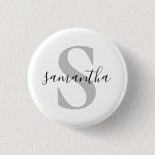 Aangepaste naam Initiaal monogram Ronde Button 3,2 Cm (Voorkant)