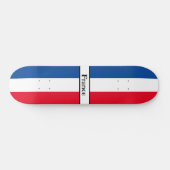Aangepaste naam Initialen Blauw, Wit & Rood Skateb Skateboard (Horizontaal)