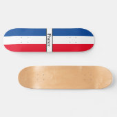 Aangepaste naam Initialen Blauw, Wit & Rood Skateb Skateboard (Horizontaal)
