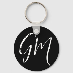 Aangepaste naam Initialen gepersonaliseerd in twee Sleutelhanger