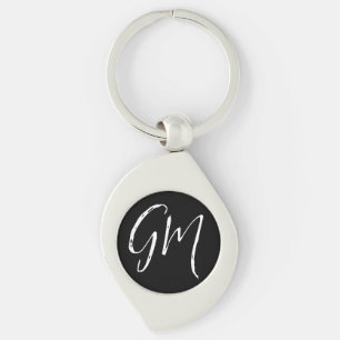 Aangepaste naam Initialen gepersonaliseerd in twee Sleutelhanger