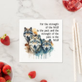 Aangepaste Naam Inspirerend Wolf Quote Sterkte Pac Servet (Insitu)