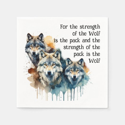 Aangepaste Naam Inspirerend Wolf Quote Sterkte Pac Servet (Voorkant)